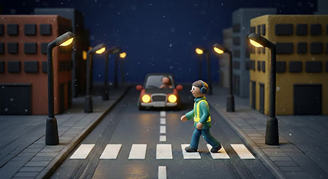 夜間の歩行者事故を防ぐために